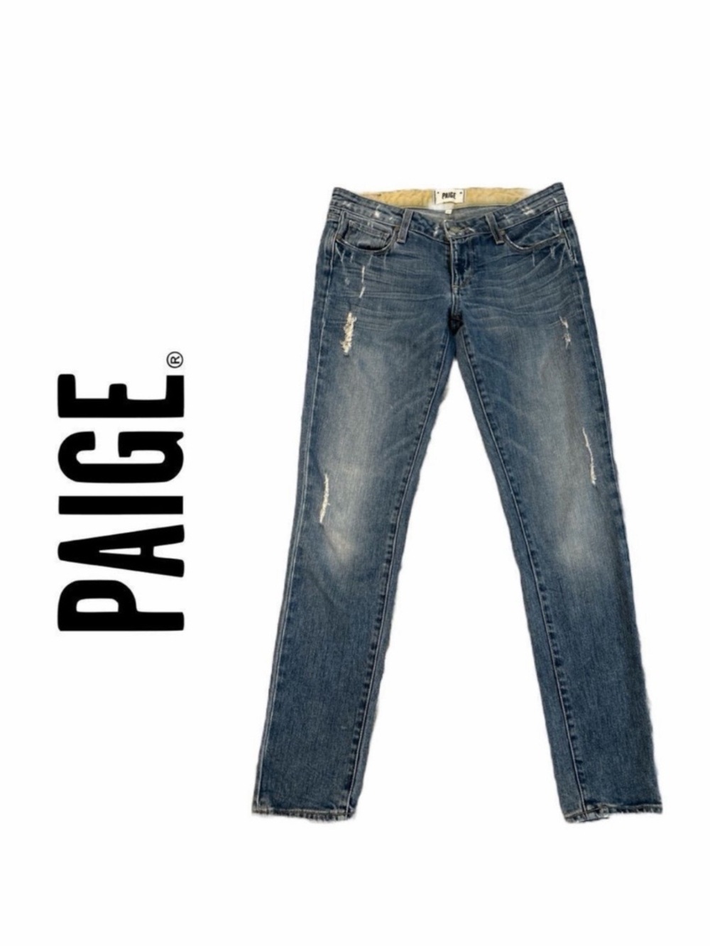 PAIGE Women’s Skyline Distressed Ankle Peg Jeans - Size 27